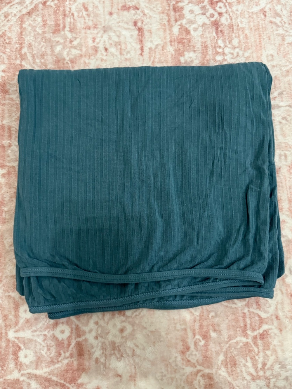 Lou Lou And Company Duke Teal Ribbed Swaddle